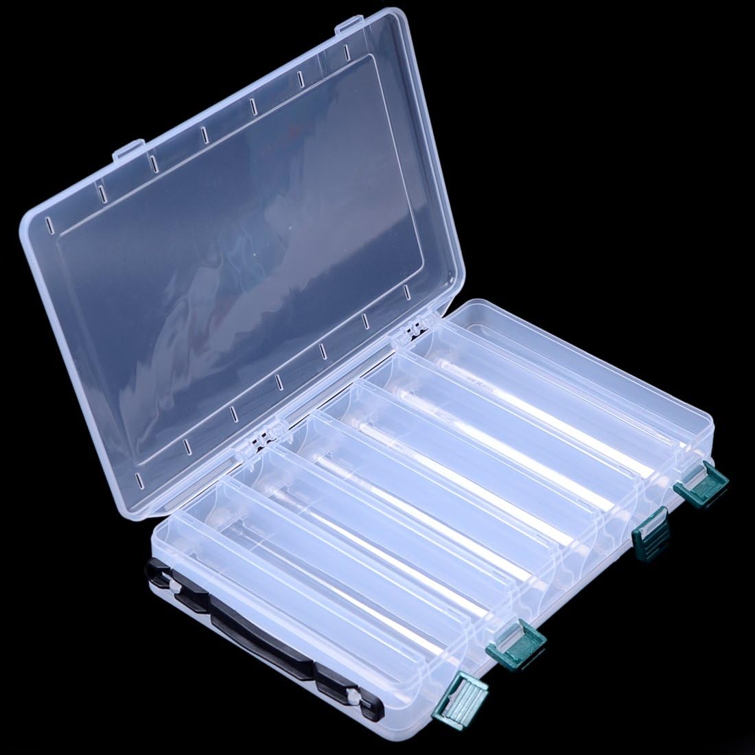 Hicreat Portable Transparent Double-side Fishing Storage Box Practical Multifunctional Accessories Box Lure Bait Container