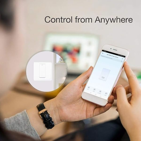 aixi SHS Wi Fi Interruptor de luz inteligente compatible con Amazon AlexaGoogle Home Smart Lifetuya Smart APP control 1 Gang