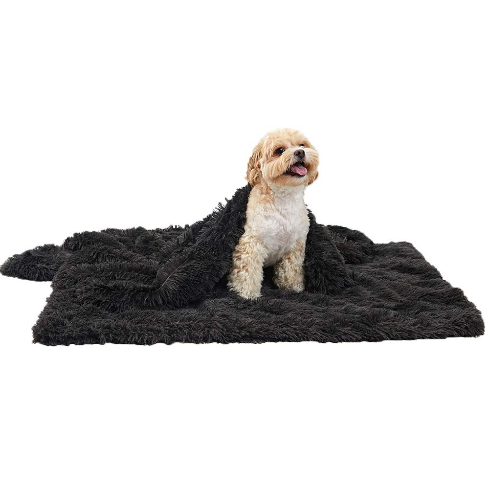 Ewolee Dog Blanket, Super Soft Warm Fluffy Pet blanket, Shaggy Faux Fur Pet Snuggle Blanket Washable Sleep Bed Mat for Small Medium Large Dogs and Cats (Small, Dark Grey)