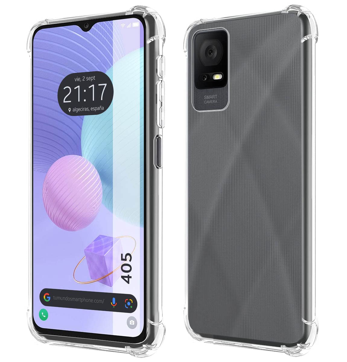 Tumundosmartphone Transparent Anti-Shock Silicone Case for TCL 405
