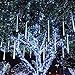 Paragala Meteor Shower Rain Lights, 30cm 8 Tubes Snow Falling Rain Drop Light Cascading Lights for Christmas Wedding Party Xmas Tree Indoor Outdoor Patio Decoration (UL Listed Plug)