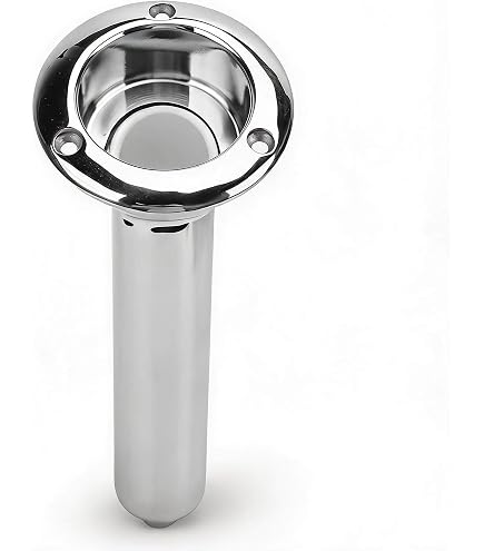 Heavy Duty Stainless Steel Deluxe Rod Holders, 2 in 1 Flush Mount Fishing Rod Pole Holders, 0 15 30 Degree Boat Fishing Rod Cup Holder 280mm Round Top Cup Holder for