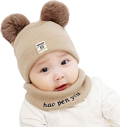 Yeahibaby Bonnets Bebe D Hiver Oreilles D Ours Mignons Bonnet Chaud En Laine Amazon Fr Vetements Et Accessoires