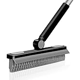 SetSail Grout Cleaner Brush with Long Handle, V-Shaped Floor Scrub Brush Swivel Grout Brush Stiff Bristle Floor Grout Scrubber for Bathroom, Tile Line, Crevice, Kitchen, Wall, Deck, Garage, Black Grey
