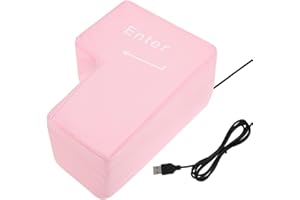 Kisangel USB Big Enter Key Pillow, Giant Enter Button Pillow for Computer Laptop Relieve Stress Cushion Office Desk Toy