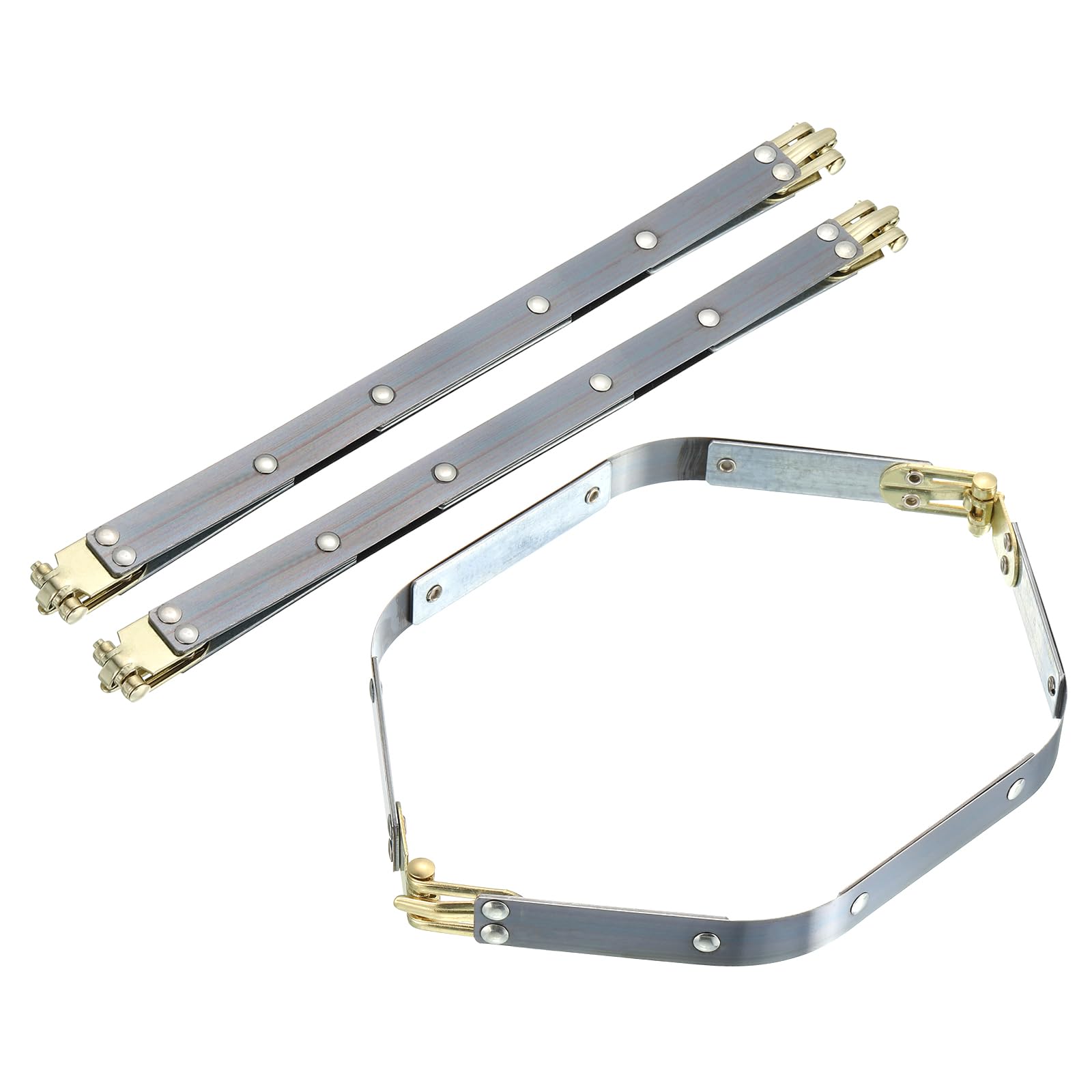 Photo 1 of uxcell Metal Internal Flex Frames, 3 Pcs 9.84" x 0.55" Flex Frame Kiss Lock Clasp, Handbag Frame Hardware Accessories Bag Clip for DIY Clutch Coin Purse Handmade Sewing Making Craft