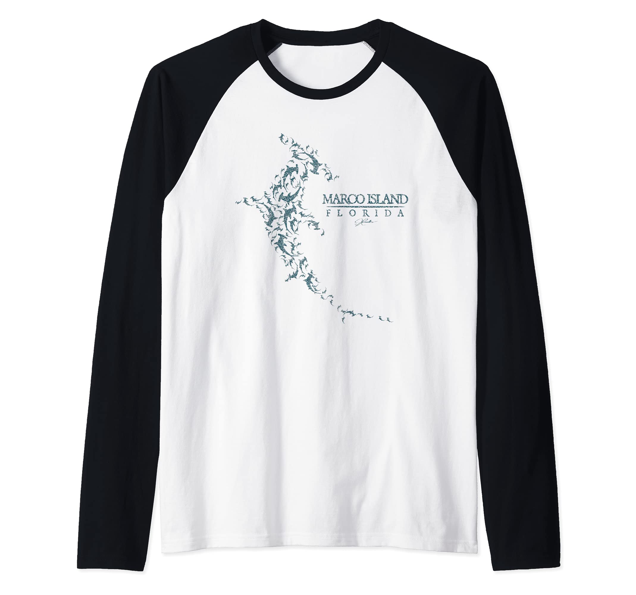 JCombs: Marco Island, FL, Hammerhead Sharks Raglan Baseball Tee