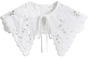 YEKEYI Detachable False Collar Embroidery Neck Ruff Mini Cape Dickey Collar for Women Girls