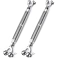 hannger 2 Pack Turnbuckle 5/16 M8 304 Stainless Steel Turnbuckle, 2100 lbs Working Load Limit, Jaw and Jaw Turnbuckles for Cables Wire Tensioner, Turnbuckle for Shade Sail, Yard Zipline