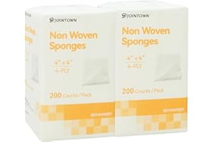 Jointown Non-Woven Gauze Sponges - 4-Ply, 4" x 4" All-Purpose Non-Sterile Highly Absorbent Dental Gauze Wound Care for First Aid Kit/Medical Facilities