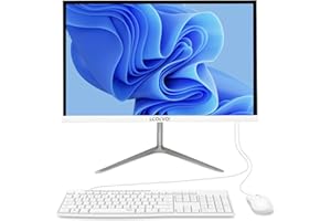 LCOEVOI All-in-one Desktop Computer, 22" FHD Display N5095 Quad Core 16G RAM 512G SSD ROM PC, Liftable Arm Rotatable Monitor WiFi Bluetooth Connection Desktop for Home Study Office Gaming (White)