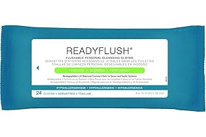 3 Pack Medline ReadyFlush X-Large Premoistened Personal Hygiene Flushable Wipes,8 x 12 in, 3 Refill Packs of 24 Cloths Each