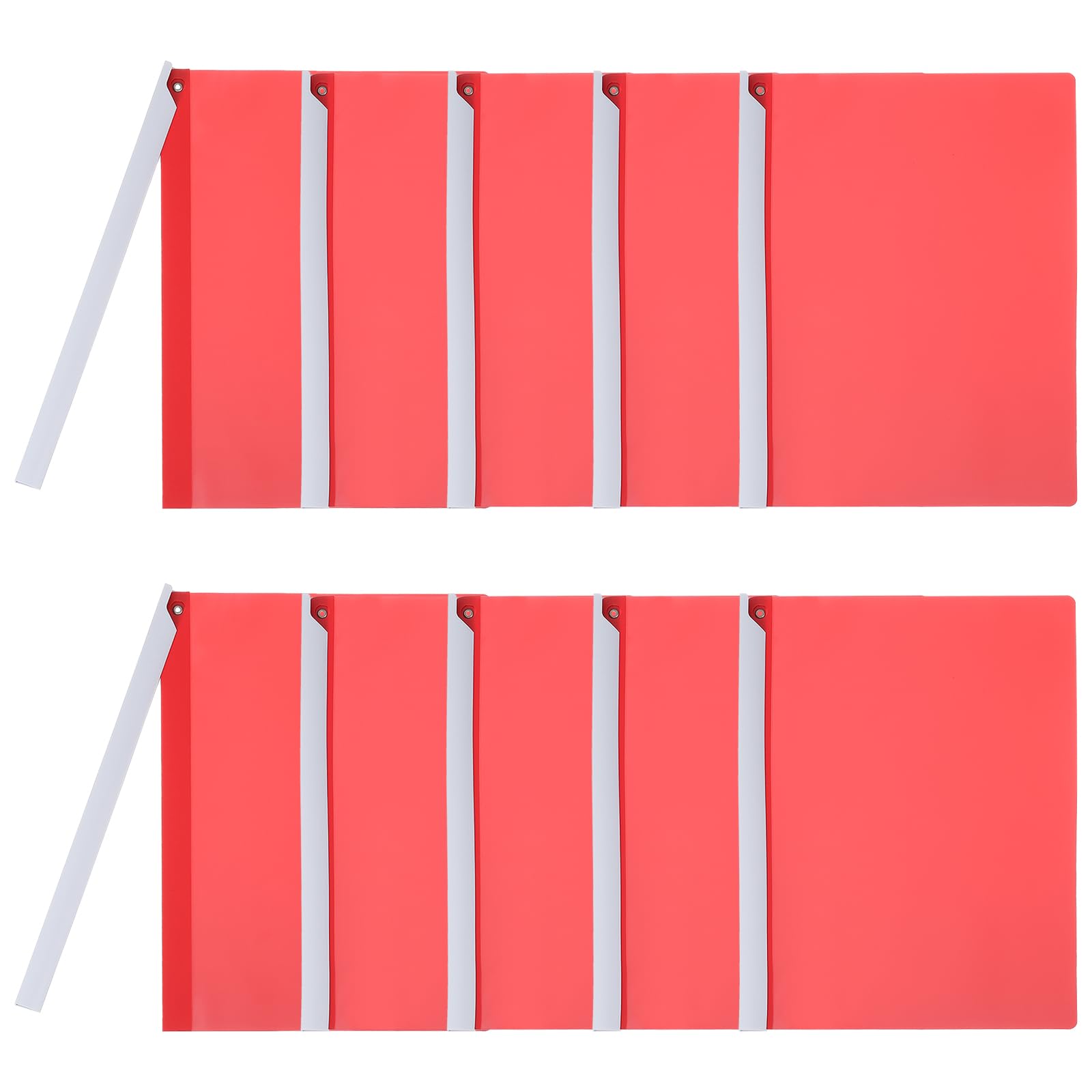 PATIKIL Clear Document Report Folder with Swing Clip Colourful Presentation Covers with Triangular Sliding Bar Punchless Side Open Close for Project File Test Paper Resume,Red,10Pcs
