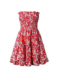 Vestido de tubo sin tirantes con volantes florales y sexy para mujer