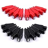 ATOPLEE 20PCS Alligator Clips Electrical,20A Insulated Spring Loaded Alligator Clamps,Truck Car Battery Heavy Duty Alligator Clips for Electrical Testing, Circuit Connection, Experiment