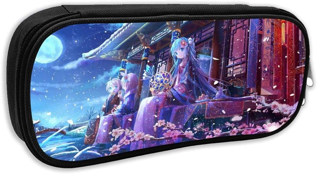 Vocaloid Student Pencil Case Storage Box, Travel Cosmetic Bag, Suitable for School Travel Outing