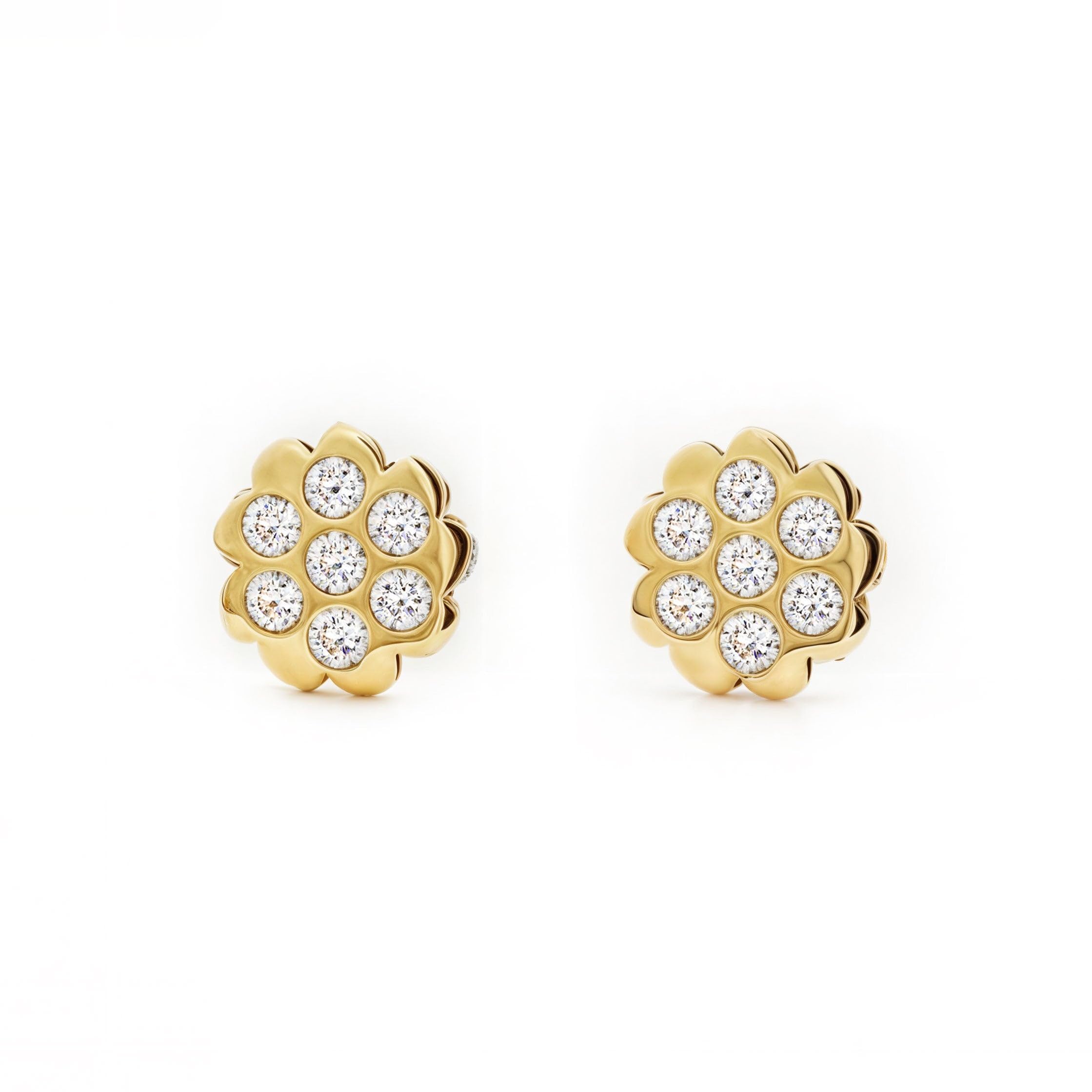 9ct Yellow Gold flower Children's Earrings