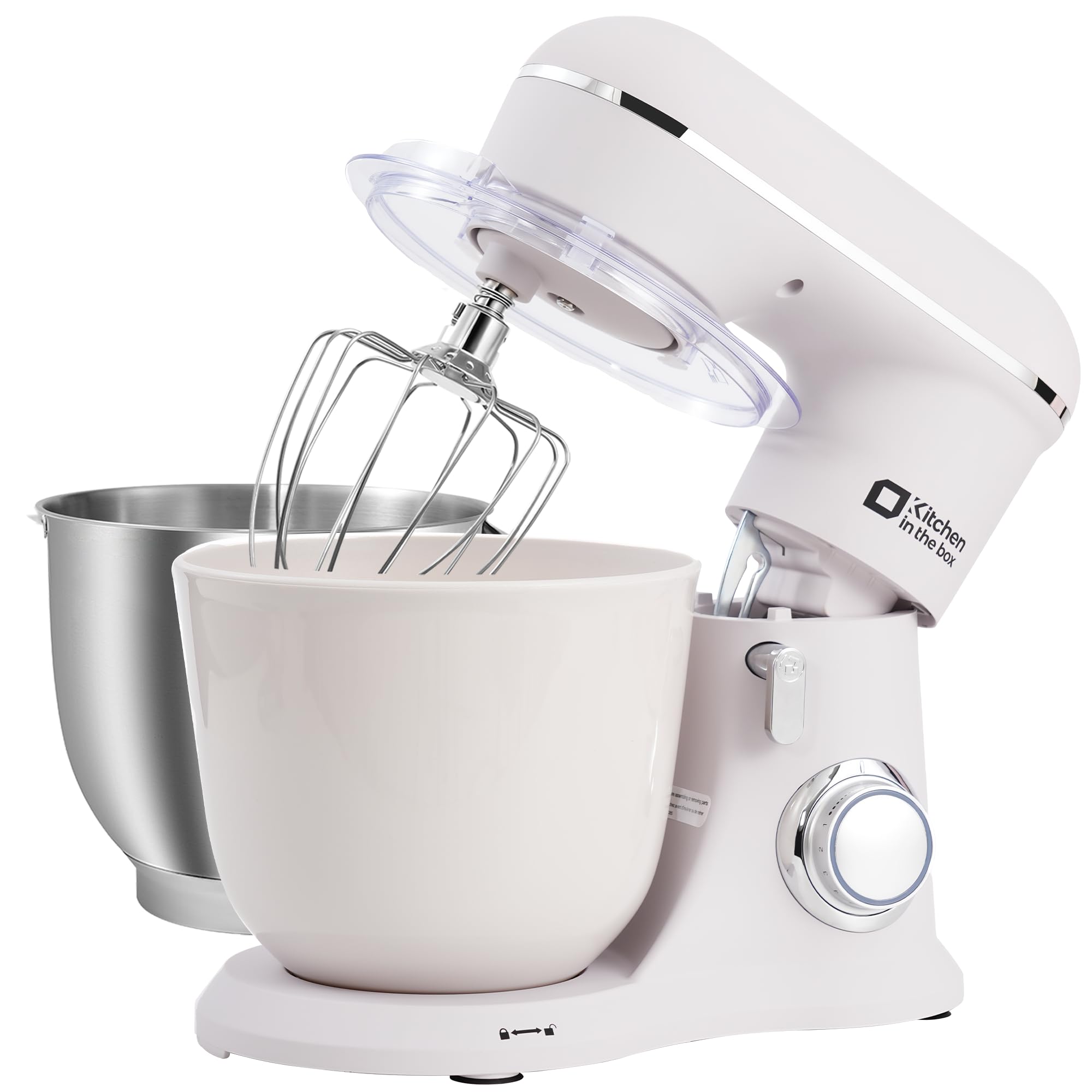 Photo 1 of ***MISSING ASSEMBLY PIECES** Kitchen in the box Stand Mixer, 5QT+4.5QT Two bowls Electric Food Mixer, 10 Speeds 3-IN-1 Kitchen Mixer for Daily Use with Egg Whisk,Dough Hook,Flat Beater (Frost White, 5QT)