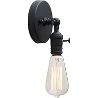 Black Wall Sconces With On/Off Switch, Farmhouse Wall Light With Clear