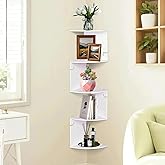 ShellKingdom Corner Shelf Wall Mount, 5 Tier Corner Bookshelf, Floating Display Shelves for Home, Living Room, Bedroom, Offic