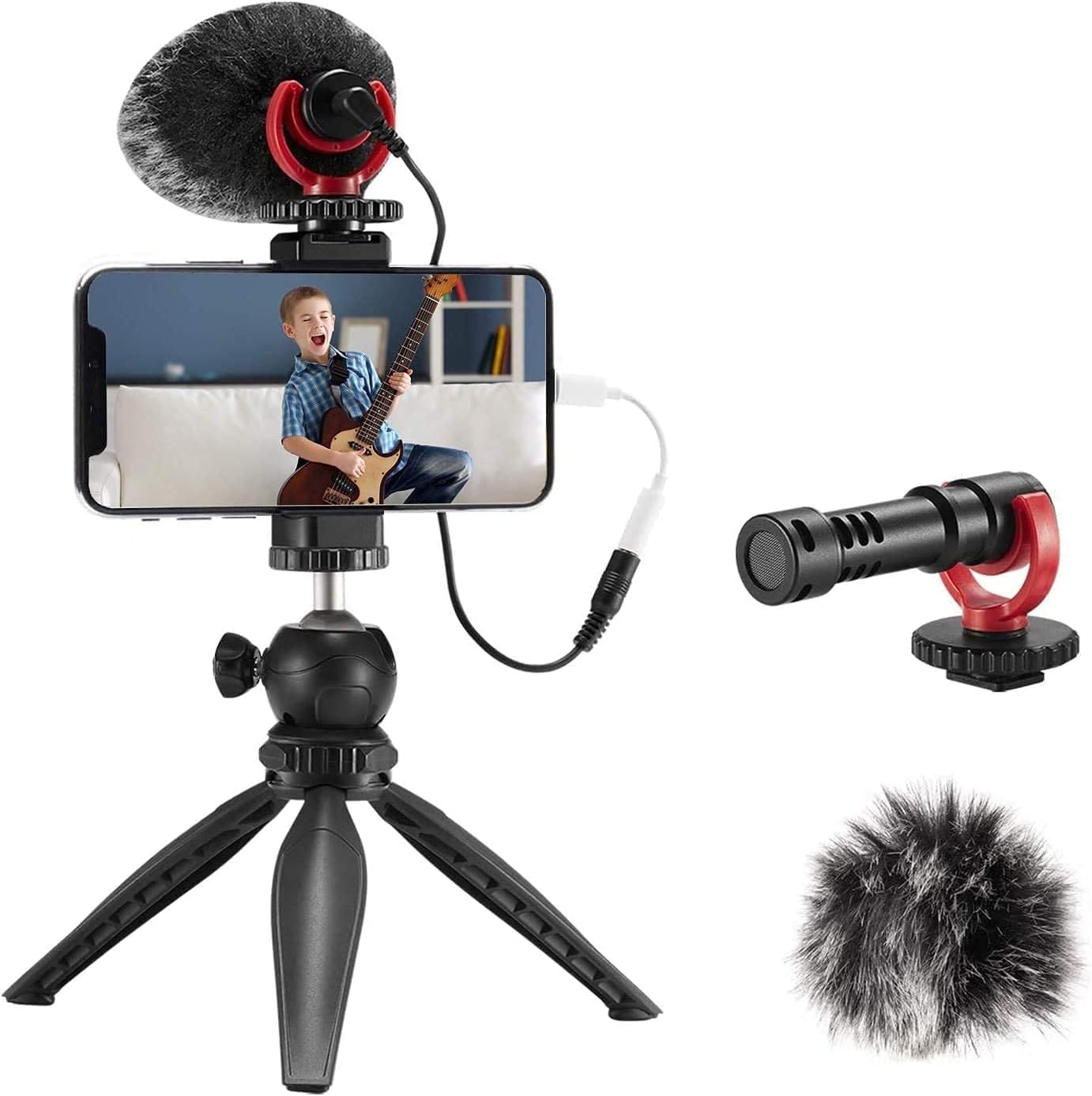 Vlogging Kit,iPhone/Android Compatible Phone Video Kit,Phone Tripod