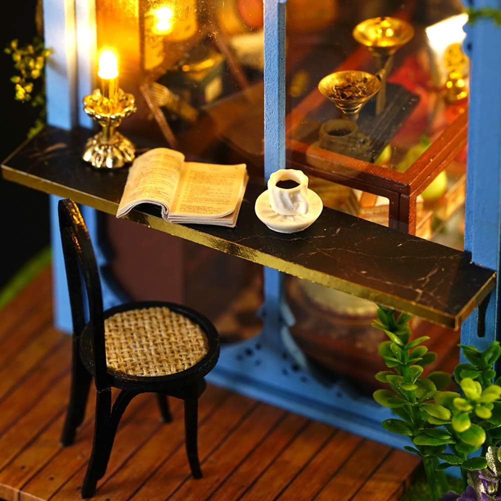 CUTEROOM DIY Miniature House Kits for Adult Wooden Dolls House Handcraft Creative Room for Decoration Model House Kit with Furniture- Rose Garden Tea House - Image 5