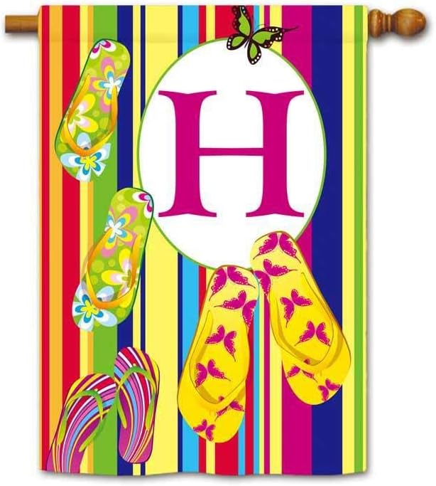 Pferdefahne Willkommen Sommer Flip Flop Brief Garten Flagge Monogramm G