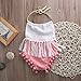 Baby Girls Halter Backless Splice Tassels Pompom Bodysuit (70(0-6M))