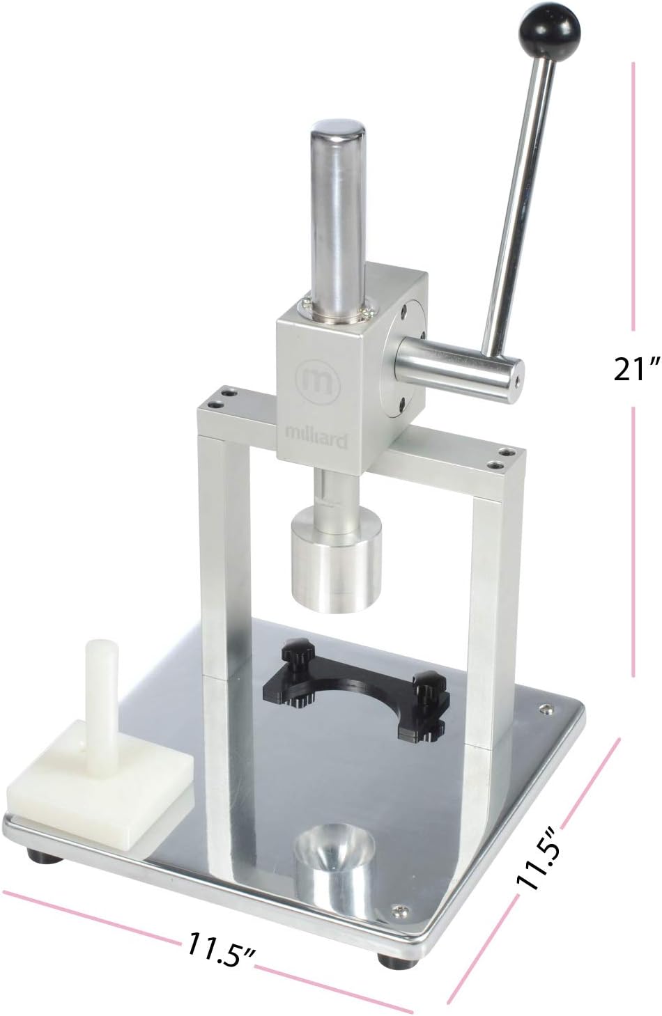Milliard Bath Bomb Press Stainless Steel - Manual for DIY and Commercial Use, 2 Aluminum Molds Included for Bath Fizzies (Assembly Required)