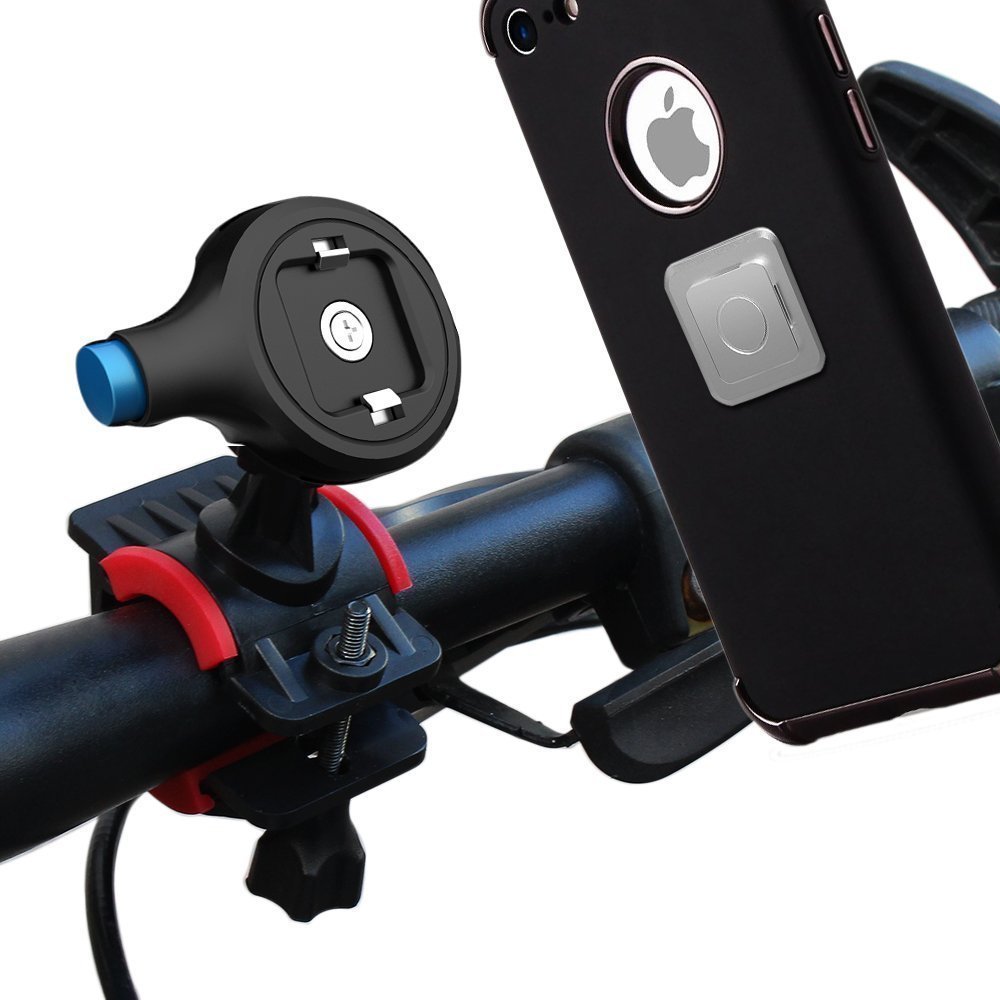 Bike Phone Mount,FOISON Phone Holder for Handlebar with Magnet and Buckle Lock 360 Degree Rotation