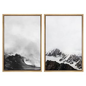 SIGNWIN Framed Wall Art Print Set Black and...