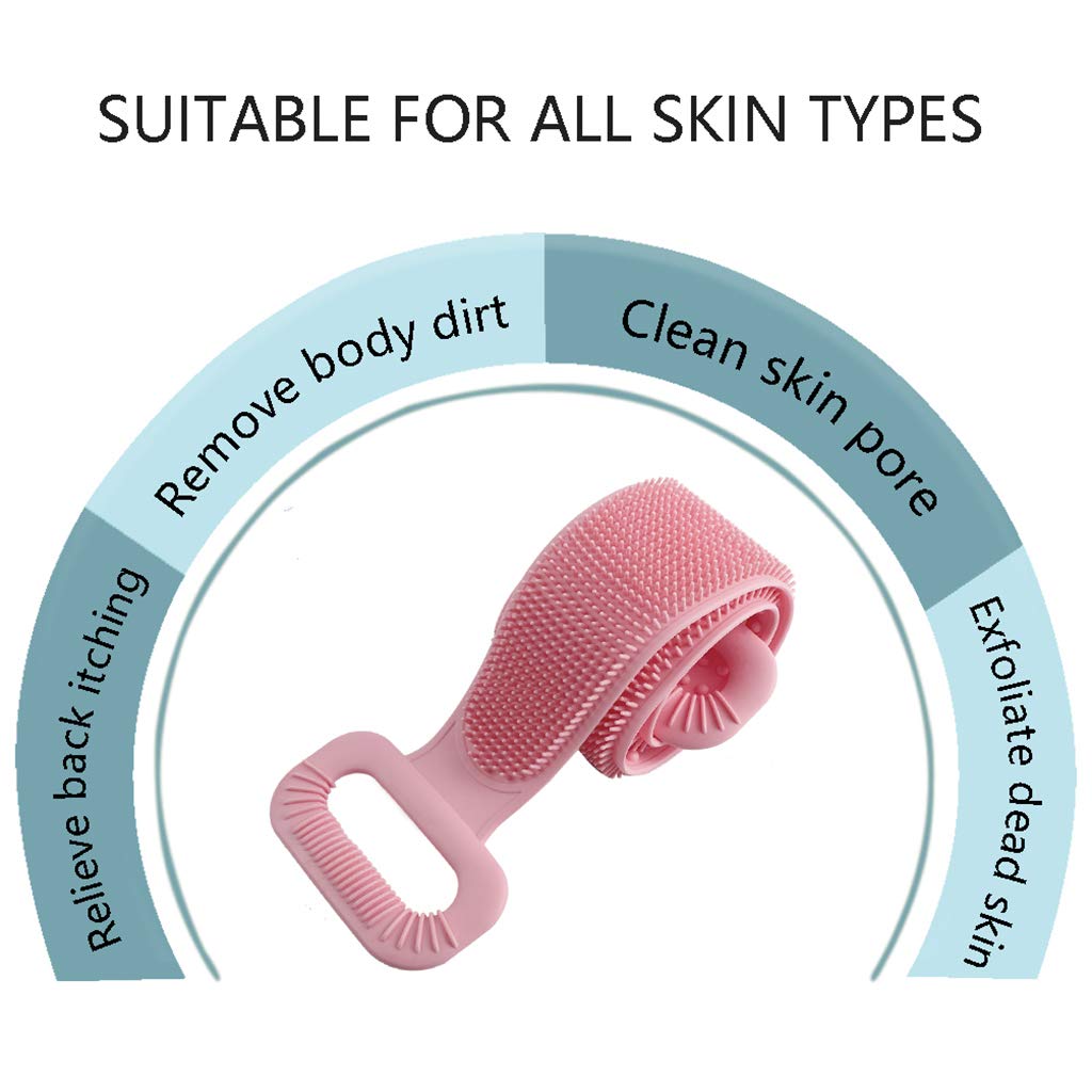 CAREHOOD Long Silicone Back Scrubber - Dual Application Extended Bath Body Brush, Great Shower Scrubber Tool for Cleansing, Exfoliating, SPA & Massage : Beauty