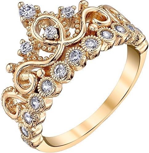 Guliette VeronaSilver Princess Crown Ring (Yellow Gold Plated)