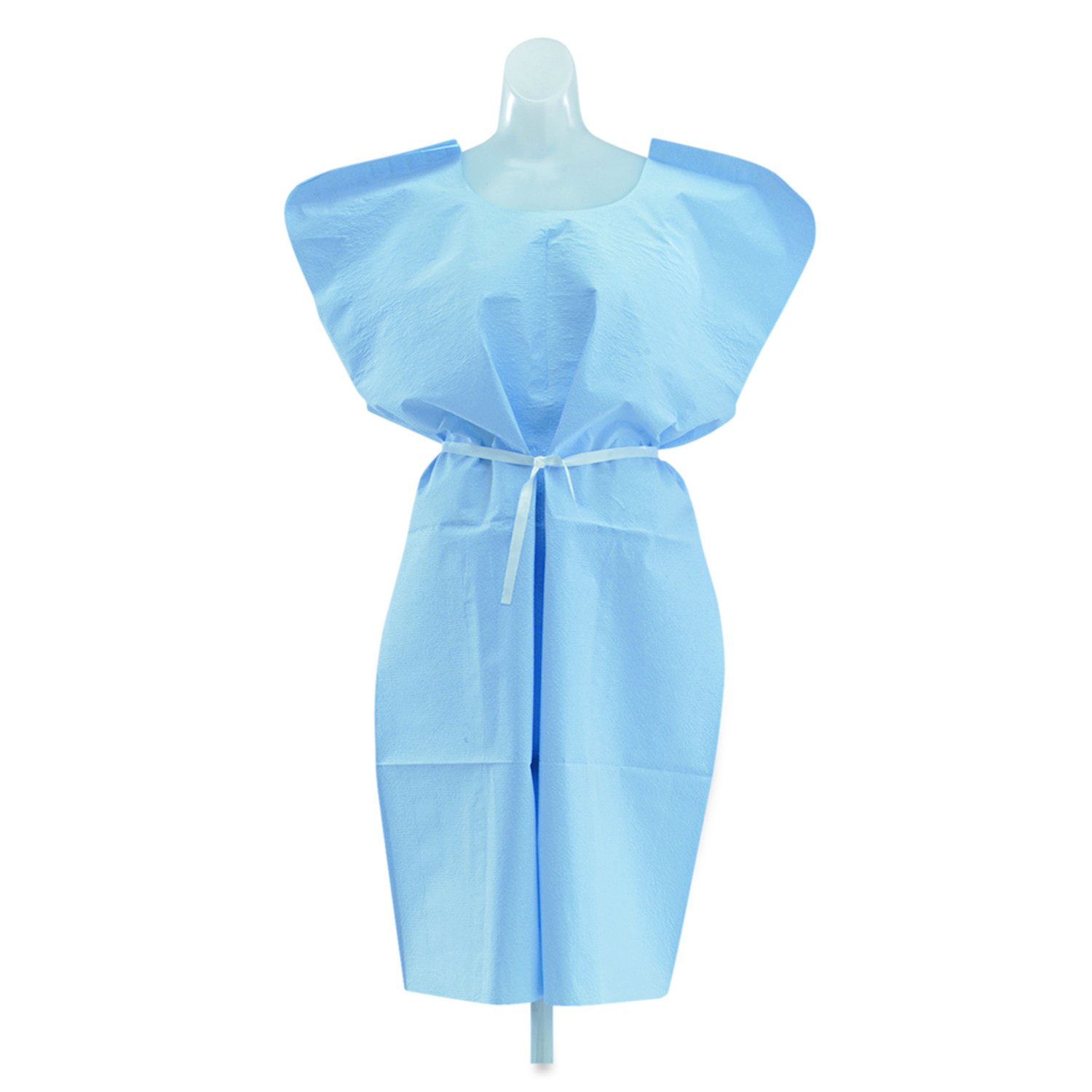 Medline NON24244 Disposable Patient Gowns, 30x42Inch, RLarge, Blue