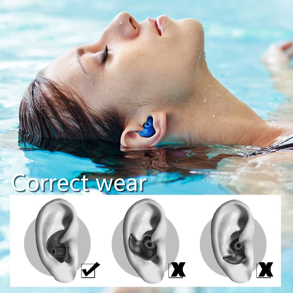 Naohiro Swimming Earplugs,Waterproof Reusable Silicone Swimming Ear Plugs for Swimming Showering Bathing Surfing Snorkeling and Other Water Sports,Suitable for Kids and Adults,5-Pairs Pack: Health & Personal Care