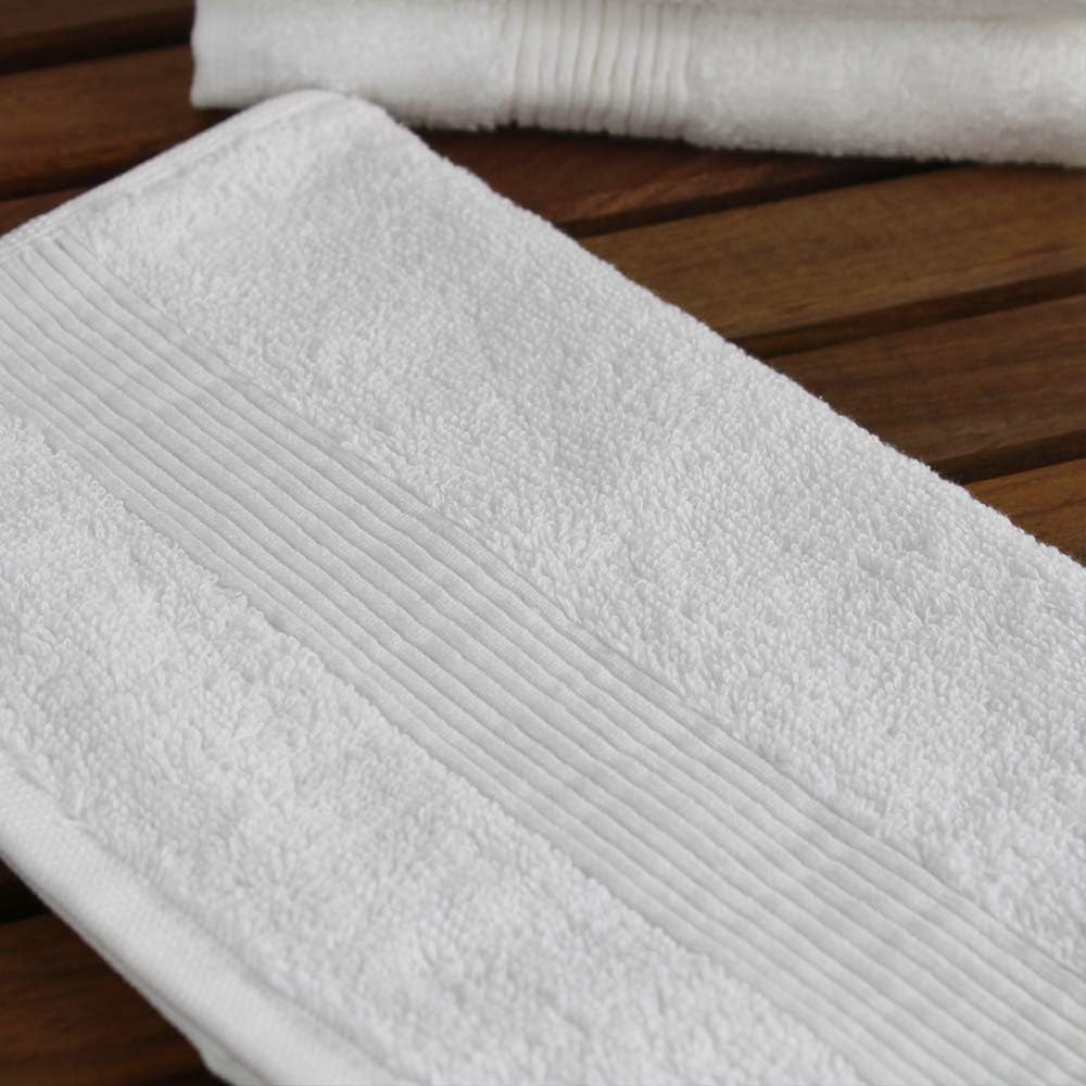 Premium Turkish Cotton Wide Lined Border Eco-Friendly and Long Stable Washcloth (Plum, Set of 12): Home & Kitchen