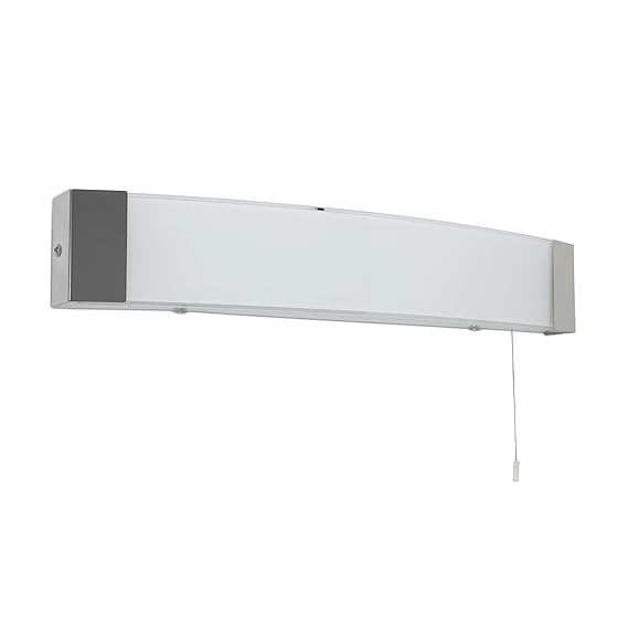 Modern IP44 Rated Integrated LED Silver Metal & Glass Bathroom Wall