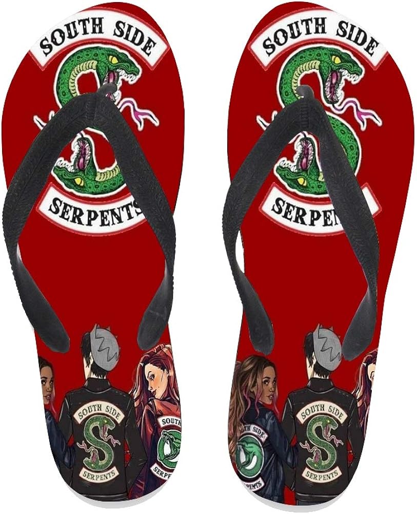 Amazon.com | 7REND Custom Flip Flops Riverdale Archie Comics Black Logo Thong Sandals Beach 