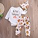 Thanksgiving Gift Infant Baby Boy Girl Clothes Romper Pants Leggings 3PCS (12-18 Months, White)