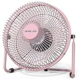 OPOLAR Desktop USB Fan, Low Noise Personal Table Mini Fan with 6 Inch Upgraded Blades Brings Enhanced Airflow, Small Metal Design USB Powered Cooling Fan, Pink