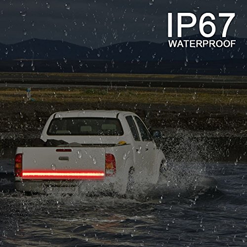 LPENG 60'' double Rows LED Truck Tailgate Light Bar Strip Red/White Reverse Brake Stop Turn Signal Parking Running Weatherproof No-Drill Installation Universal truck car SUV