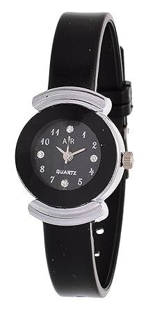 VK SALES Black Dial Watch For Girls | Small Dial | Casual | Party | Wedding | Rubber Belt | Exclusive Look For Woman