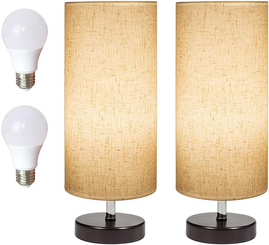 table lamp with two light bulbs