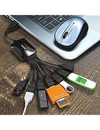 Insten 7 Port USB Hub Octopus, Negro para el iPhone de Apple 7 7 Plus 6s 6s Plus, Samsung Galaxy S7 Edge S7