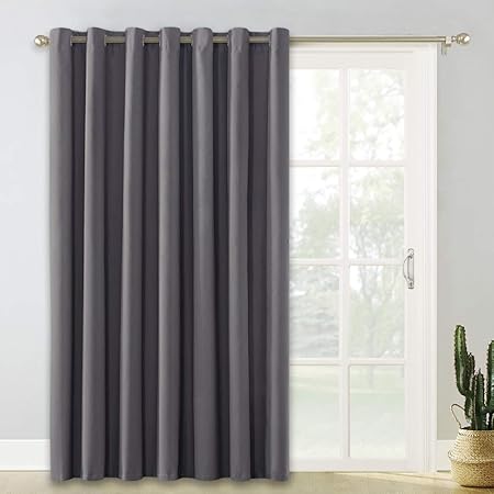 Pony Dance Patio Door Curtain Wide 100 X Long 84 Inches Grey