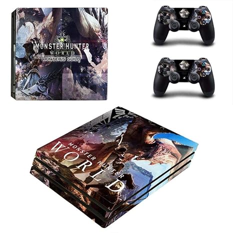Amazon Com Ps4 Pro Console And Controller Skin Set Monster Hunter World Gaming Vinyl Skin Cover By Mr Wonderful Skin Video Games