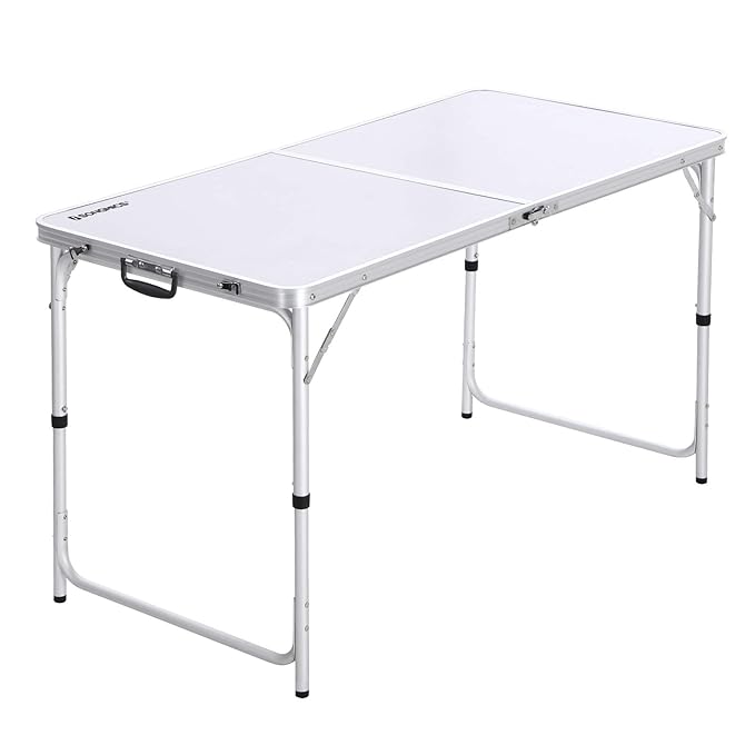 SONGMICS Campingtisch, Klapptisch, 120 cm lang, Gartentisch mit stabilen Aluminium-Beinen, zusammenklappbarer Campingtisch mi