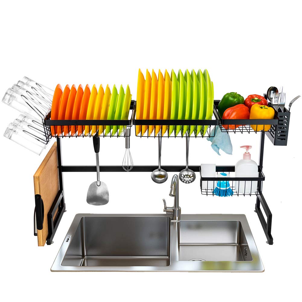 Best Drainer Rack For Dish Sponge, Soap Behind Kitchen Sink