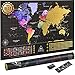 Scratch Off Map of The World, Premium Quality 36x24 World Map Poster w/US States & Country Flags, Includes Buttons and Scratcher, Detailed Cartography, Glossy Finish. Perfect Gift by MyNewLands!