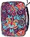 DIWI Medium Sizes 8.75 X 6.25 X 2.5 Inches Bible Cover Quilted Good Book Cover Quilted Cotton Fabric Bible Cover Zip Closer Slip Pocket (M, 1701G Purple Garden)